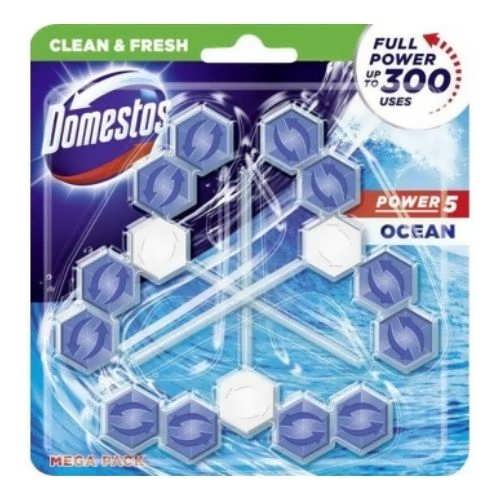 Блок для унітазу Domestos Power 5 Ocean 3 шт.