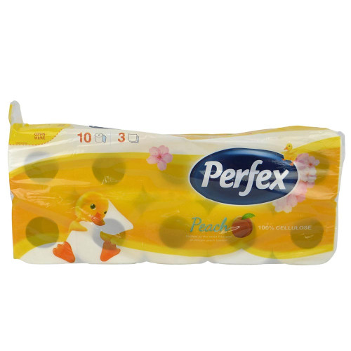 Туалетний папір Perfex 3-х шаровий Персик 10 шт.