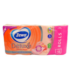Tуалетний папір 3-х шаровий Zewa Deluxe Персик 16 шт. 
