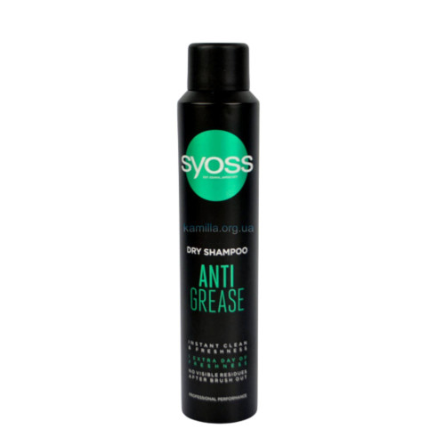 Сухий шампунь для волосся Syoss Anti Grease 200 мл.