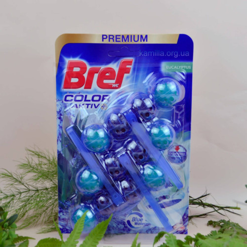 Шарики для туалетів Bref Евкаліпт кольорова вода 3 шт.