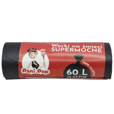 Пакети для сміття Pani Pop 60л 10шт Чорні