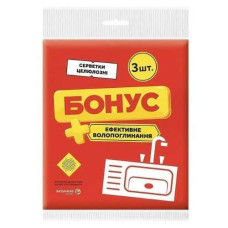 Серветки целюлозні БОНУС 3 шт