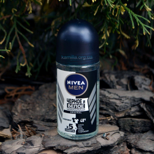 Чоловічий дезодорант кульковий Nivea Невидимий чорне та біле 50 мл.