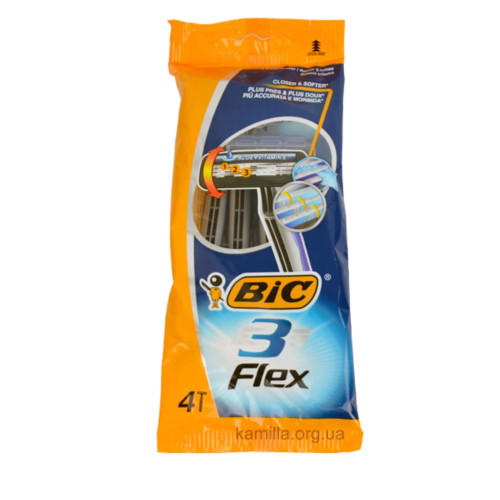 Станки для гоління одноразові Bic Flex 3 сірі 4 шт.