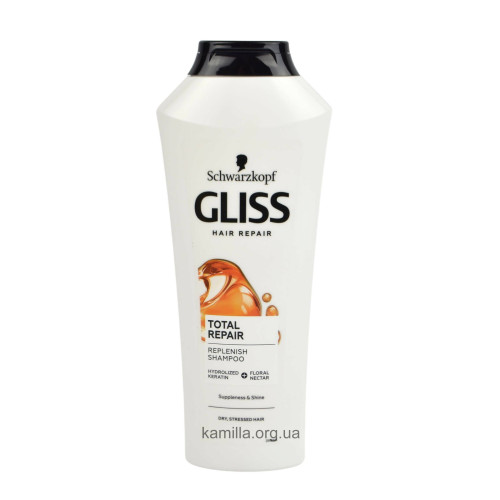 Шампунь для волосся Gliss Total Repair для сухого та пошкодженого волосся 400 мл.