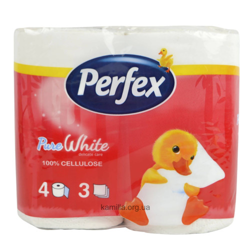 Туалетний папір Perfex Pure White 3 шари 4 шт. 