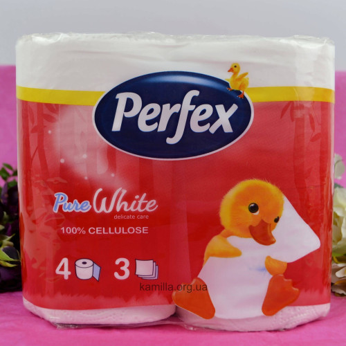Туалетний папір Perfex Pure White 3 шари 4 шт. 