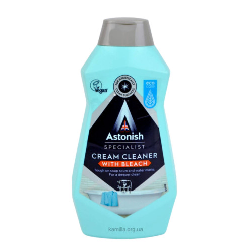 Kрем для чищення ванни з відбілювачем Astonish Cream Cleaner 500 г.