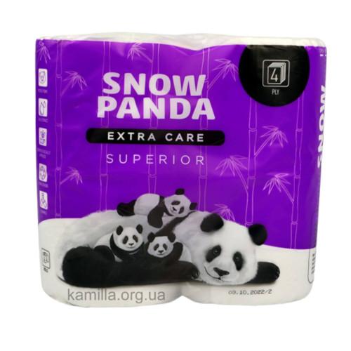 Туалетний папір Snow Panda  Extra Care Superior 4-х шаровий 4 шт