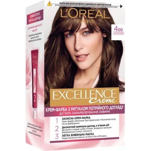 Фарбa для волосся L`Oreal Excellence №4 Каштановий