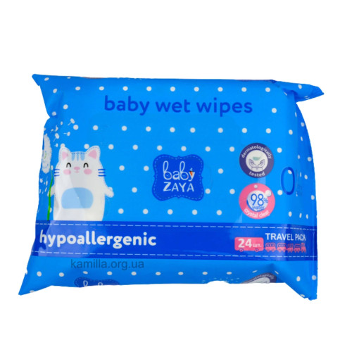 Вологі серветки Baby Zaya Hypoallergenic 24 шт 