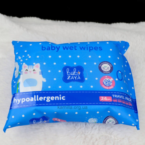 Вологі серветки Baby Zaya Hypoallergenic 24 шт 