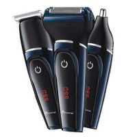 Набір для стрижки волосся, гоління бороди носа вух 3в1 Gemei PRO Original GM-565 від USB з індикат