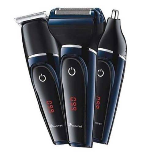 Набір для стрижки волосся, гоління бороди носа вух 3в1 Gemei PRO Original GM-565 від USB з індикат