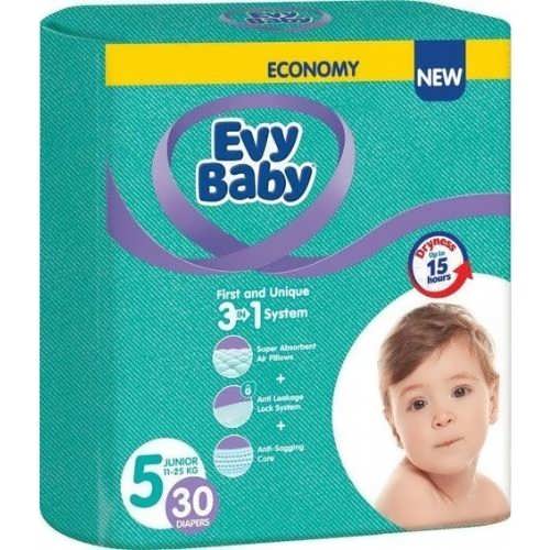 Підгузники дитячі Evy Baby №5 11-25 кг 30 шт.