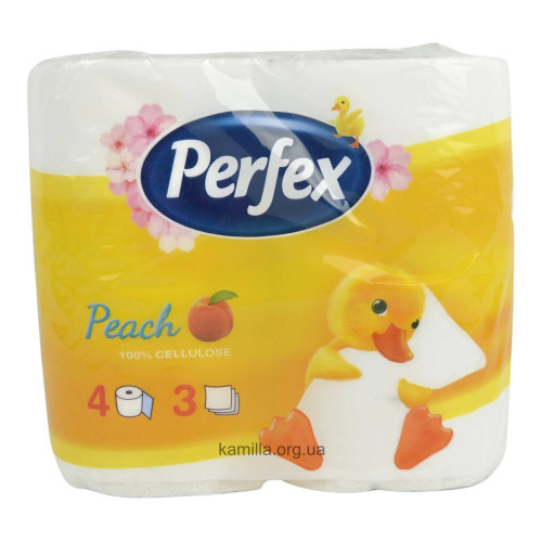 Туалетний папір Perfex Deluxe 4 шт Персик 3 шари