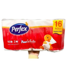 Туалетний папір целюлозний Perfex Pure White 3-шаровий 16 рулонів