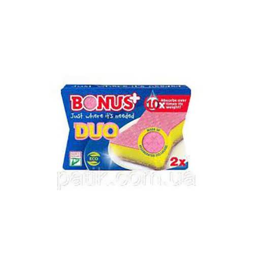 Губка для миття посуду Bonus 3шт Non-scratch Duo Sponge
