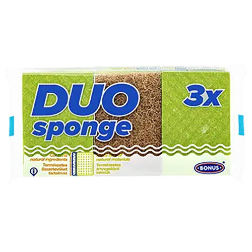 Губка для миття посуду Bonus 3шт Non-scratch Duo Sponge