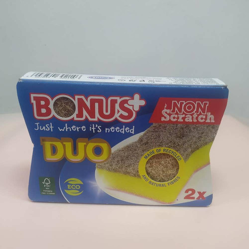 Губка для миття посуду Bonus 3шт Non-scratch Duo Sponge