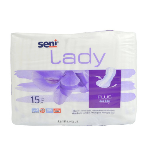Урологічні прокладки Seni Lady 15 шт. 6 капель Плюс