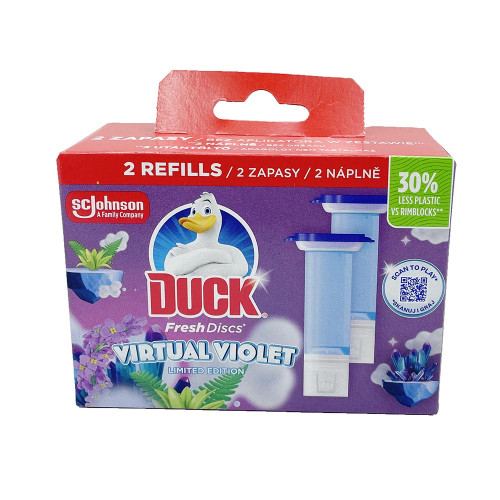 Змінні диски чистоти для унітазу Duck 6+6шт Віртуал віолет (фарбує воду)