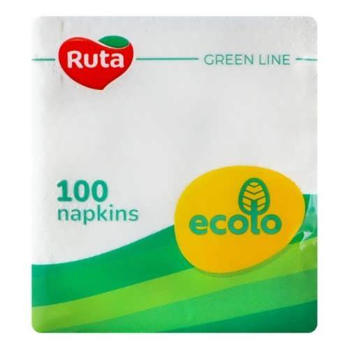 Серветки для столу Ruta ECOLO 100шт Білі 