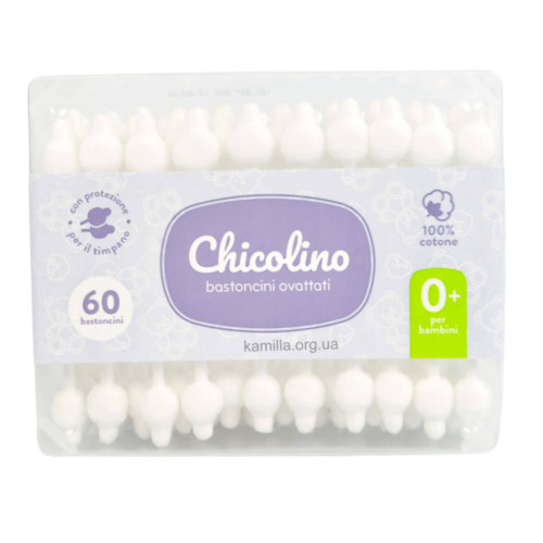 Ватні палочки Chicolino Дитячі коробка 60 шт. 