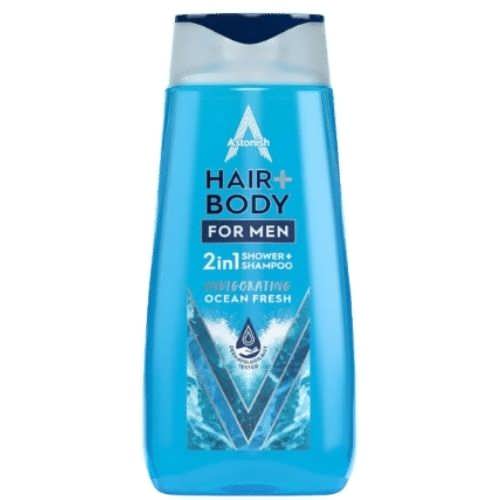 Чоловічий гель та шампунь ASTONISH 2IN1 INVIGORATING OCEAN FRESH 400мл