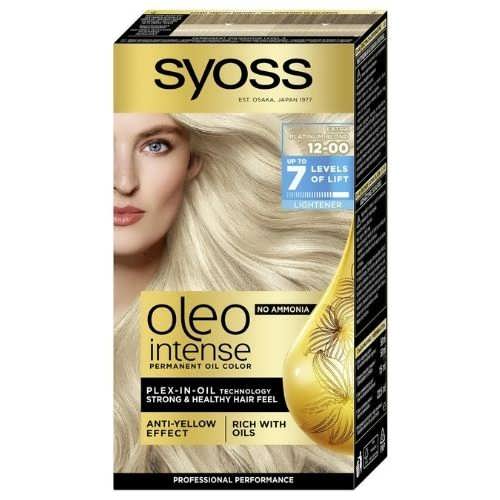 Безаміачна стійка фарба для волосся Syoss Oleo Intense 12-0 Сріблястий Блонд 
