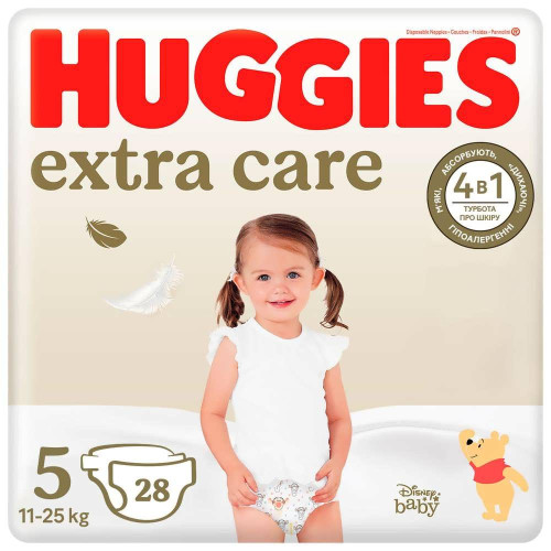 Підгузники Huggies Екстра Каре дитячі №5 28шт 11-25кг  