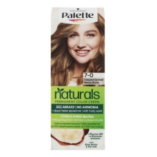 2/Стійка крем-фарба для волосся Schwarzkopf Palette Naturals, без аміаку, 7-0 Середньо-русявий