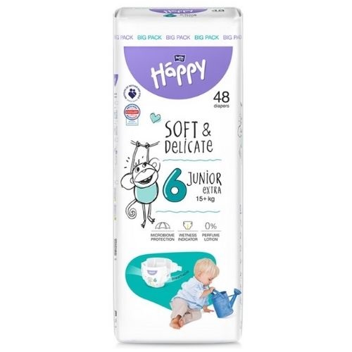 Підгузники дитячі EXTRA SOFT&DELICATE Bella BABY HAPPY  №6 48шт 15+кг 