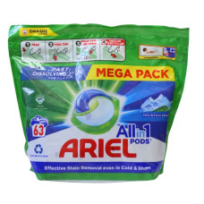 Капсули для прання Ariel Mountain Spring 63 шт