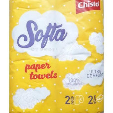 Кухонний рушник Chisto Softa на гільзі 2рул. сіро-білий