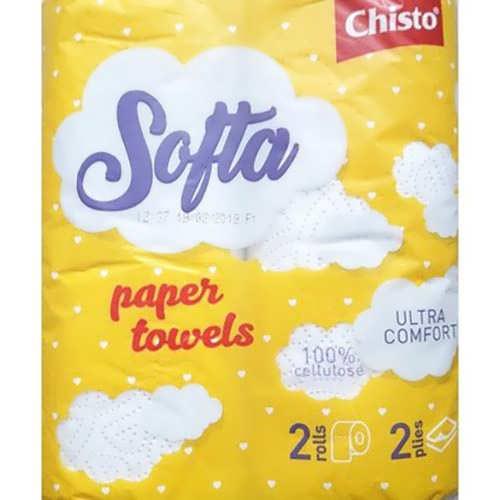 Кухонний рушник Chisto Softa на гільзі 2рул. сіро-білий