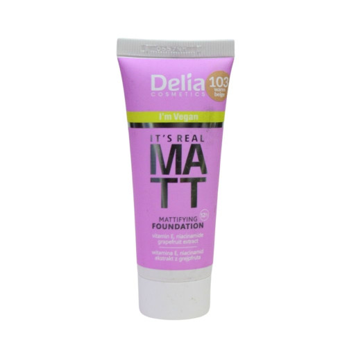 Тональний крем Delia Cosmetics Real Matt 30мл Porcelain №103