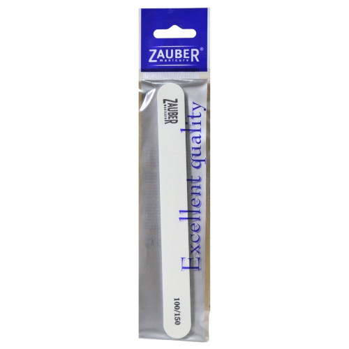 Пилочка для нігтів Zauber 1шт 100/150 Вузька біла