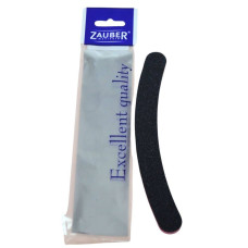 Пилочка для нігтів Zauber 1шт 80/120 чорна банан з червоним прошарком 
