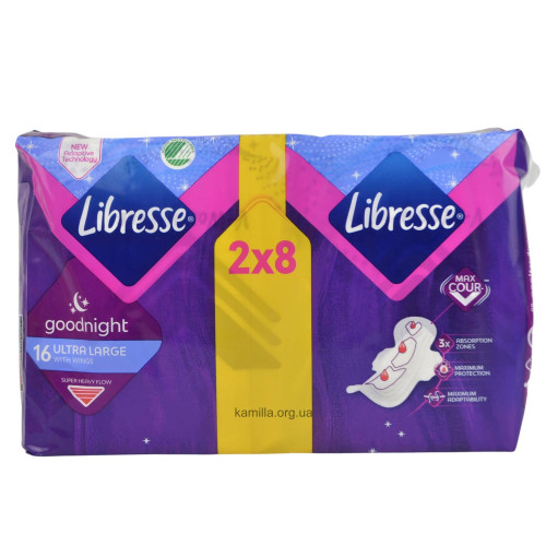 Гігієнічні прокладки Libresse Good Night Soft 16 шт.