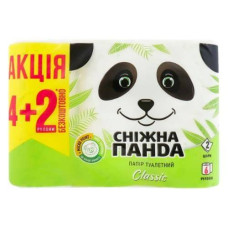 Туалетний папір Сніжна Панда 4+2шт Класік