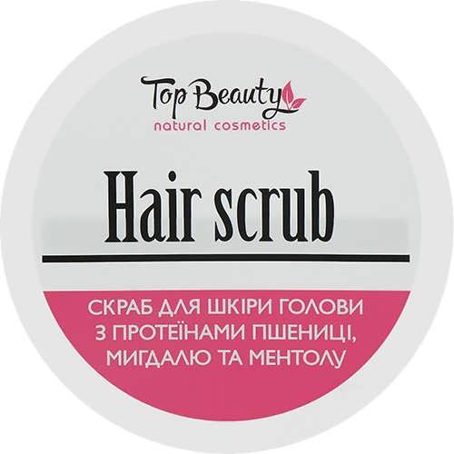Скраб для шкіри голови Top Beauty 250мл Протеїни пшениці,мигдалю та ментолу