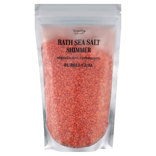 Сіль морська з шиммером Top Beauty 250г Бабл Гам (рожева) 