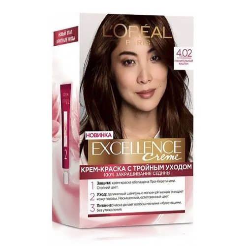 Фарбa для волосся L`Oreal Excellence №4,02 Пленітельний каштан 