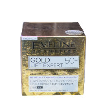 Мультиживильний крем-сироватка Eveline 50мл 50+ Голд Ліфт Експерт 