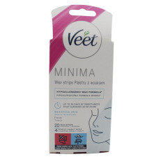 Воскові смужки для депіляції Veet 20шт Для обличчя, чутлива шкіра