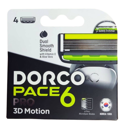Картрідж для гоління Dorco 4шт Pace6 Pro з 6 лезами 