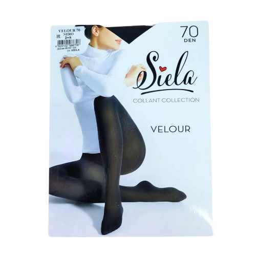 Велюр колготи жіночі Siela 70ден №2 НЕРО