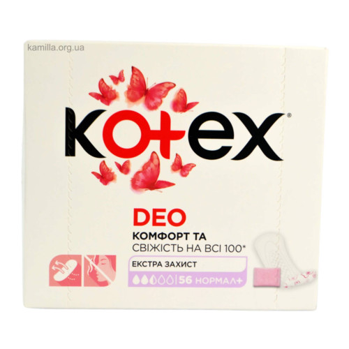 Щоденні прокладки Kotex Normal Plus Deo 56 шт.